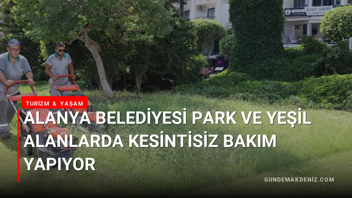 Alanya Belediyesi park ve yeşil alanlarda kesintisiz bakım yapıyor
