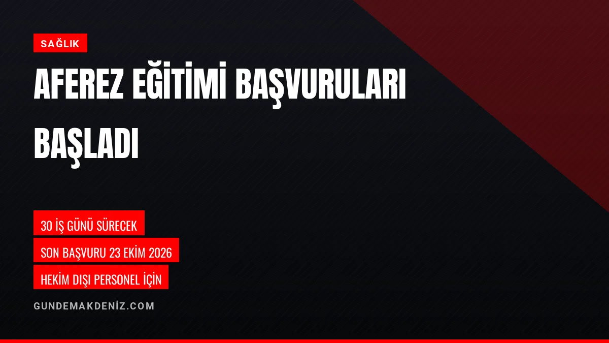 Antalya Sağlık Müdürlüğünden Aferez Eğitimi Başvurusu Duyurusu